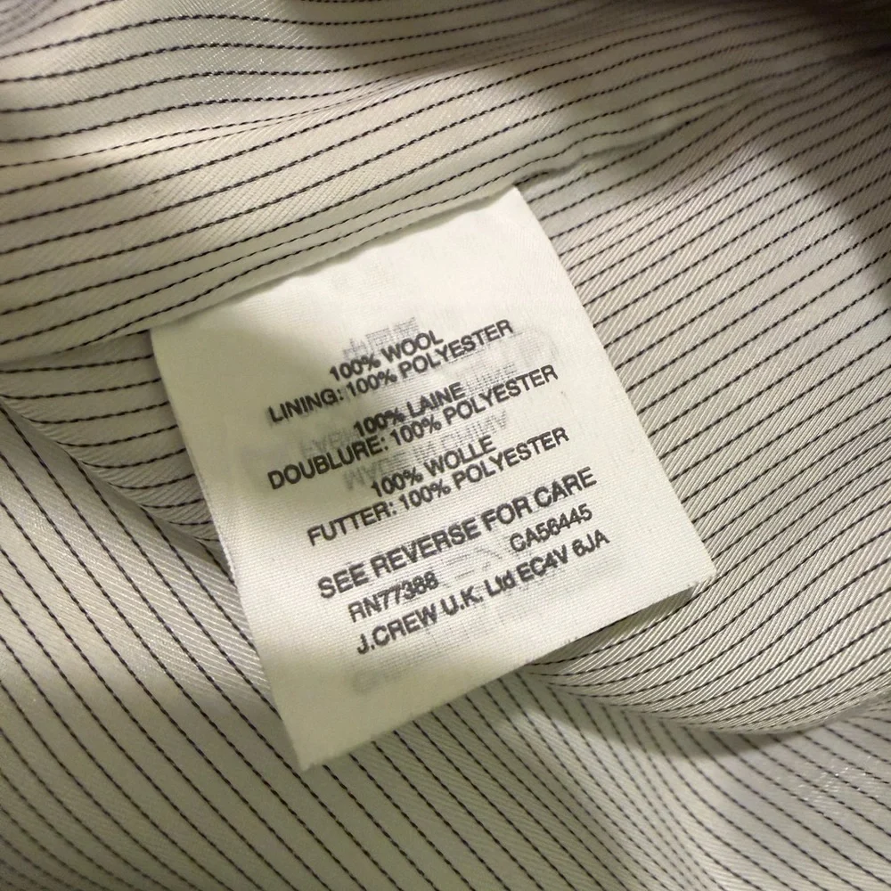 J. Crew 100% Wool Double-breasted Coat in Oxford Check Size 0